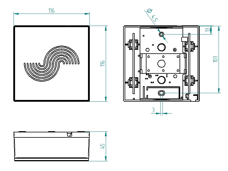 Elektromechanischer Zweiklang GONG 465A Bw Curves in Edelstahloptik GONG 465A Bw/va-c