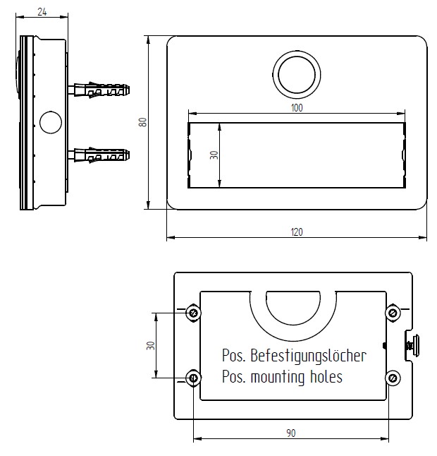 Klingeltaster 1 WE ETA 643 LED sw