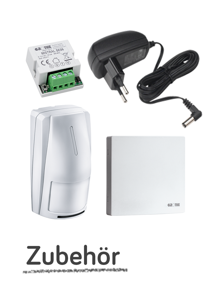 Verschiedene Funk-Produkte mit Schrift "Zubehör"