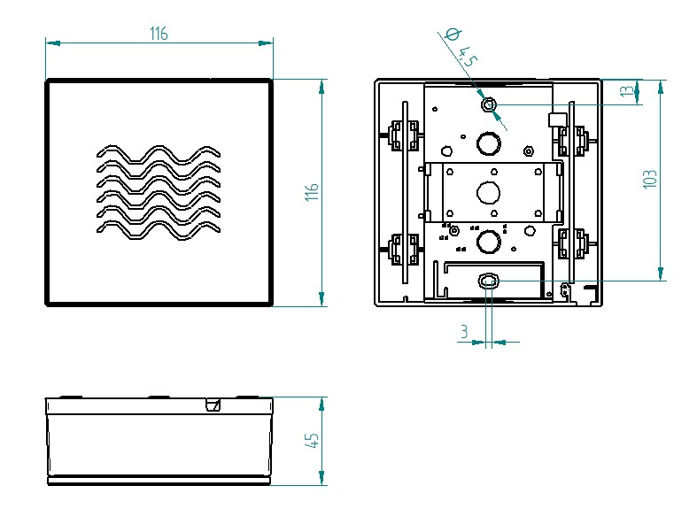 Elektromechanischer Zweiklang GONG 465A Bw Waves in Messingoptik GONG 465A Bw/me-w