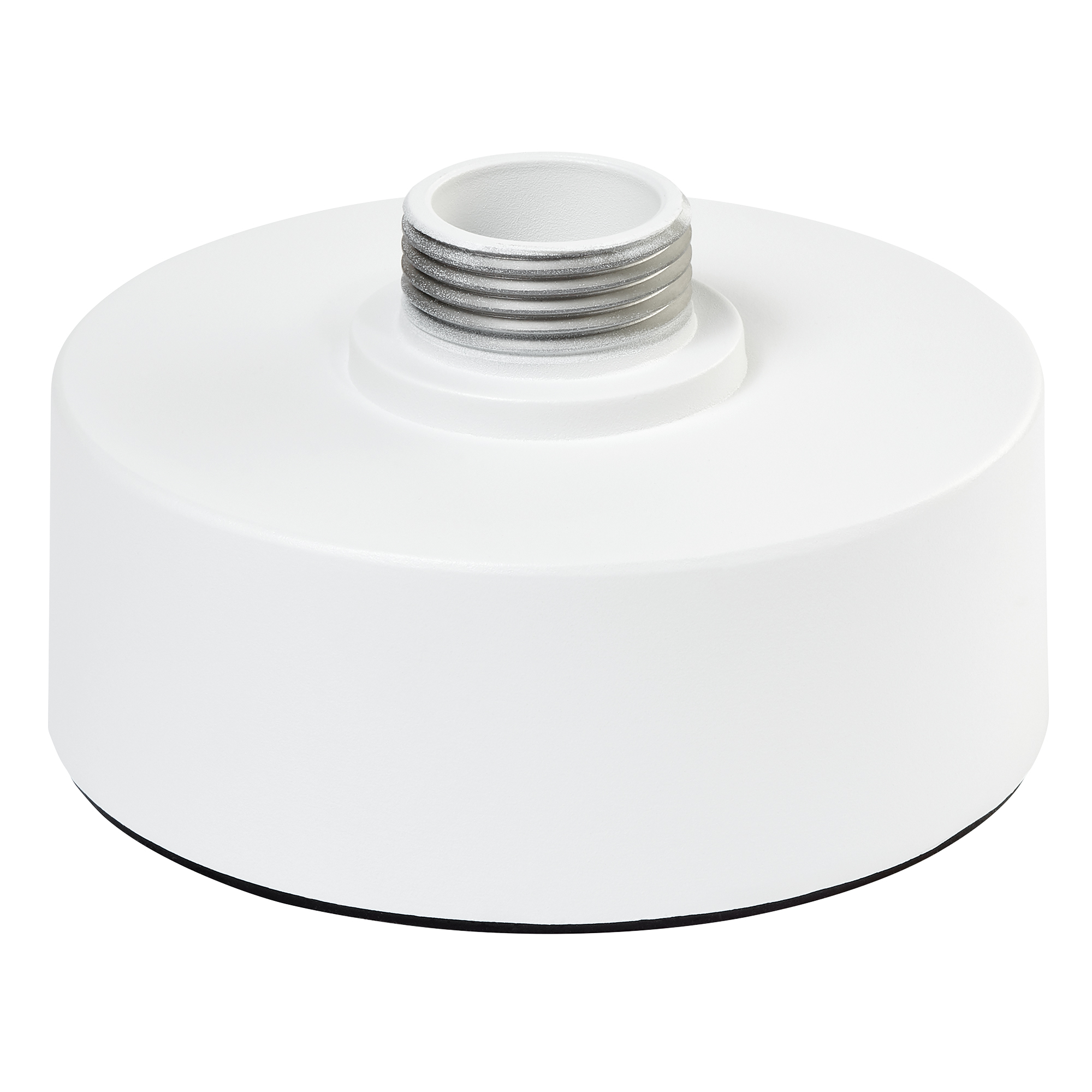 Verteilerdose mit zentrierter Gewindemuffe zur Kameraaufnahme, glattflächiges Design ohne seitliche Öffnungen